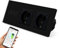 BSEED Interruptor Persiana Wifi y Doble Schuko Enchufe Inteligente Compatible con Alexa/Tuya, Control de Porcentaje Negro 228mm(Requiere Cable Neutro)