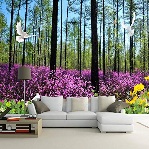 Benutzerdefinierte Wandbild Tapete Für Wände 3D Urwald Blume Meer Foto Tapete Für Wohnzimmer Tv Hintergrund Wohnkultur,400*280Cm