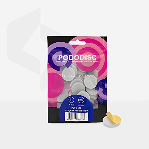 Staleks Pro, Limas-esponjas desechables para disco de pedicura PODODISC 25 piezas. (Diameter 25 mm)