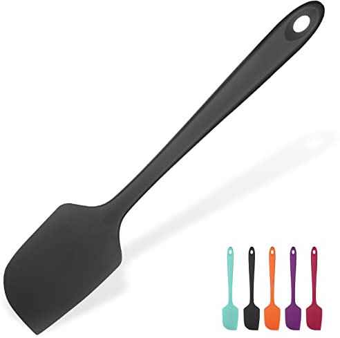 Espatula Silicona 35.6cm Larga: U-Taste 315℃ Resistente al Calor Paletas de Cocina Extra Grande, Espátula de Goma Antiadherente Rígida Flexible - Lengua de Cocina sin BPA para Hornear, Negro