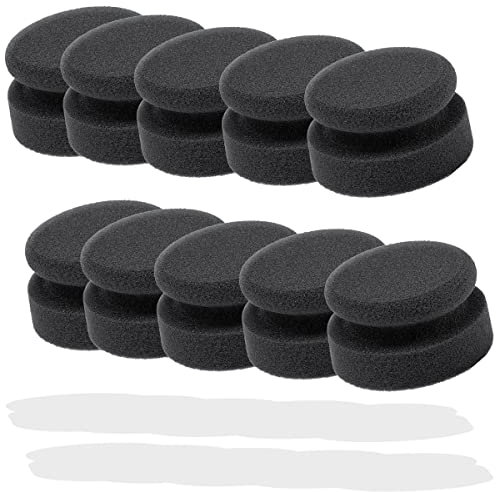 detailmate Autopflege - Made in Germany - 10er Pack Handpolierschwamm Soft, schwarz (feinzellig), Ø 90/50mm aus Premium Schaumstoff für Wachse/Applikator für Pflegeprodukte auf Kunststoff, Reifen