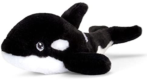 tachi Stofftier Orca schwarz weiß, Plüschtier Schwertwal 33 cm, Kuscheltier Wal weich