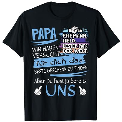 Vatertag Vater Ehemann Held bester Papa der Welt T-Shirt