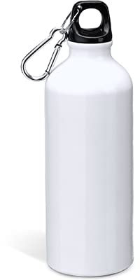 TSHIRTMANIA Borraccia in Alluminio con MOSCHETTONE, Ideale per Sublimazione, CAPACITA' 800ML,Confezione in Scatola (10)