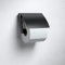 KEUCO Porte-Rouleau de Papier Toilette en métal Noir Mat revêtu par pulvérisation avec Couvercle, Porte-Rouleau pour Salle de Bain et WC d'invités, Plan Black Selection