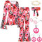 YADODO Costume hippie pour femme - Avec haut et pantalon évasé - Accessoires - Vêtement hippie - Style disco des années 70 - Mode Flower Power Boho - Costume de carnaval pour fête à thème (S)