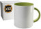 PixColor Lot de 12 tasses de sublimation en céramique blanche avec intérieur vert clair | Boîte individuelle | 350 ml (11 oz) | Catégorie AAA | Passe au micro-ondes et au lave-vaisselle | Cricut