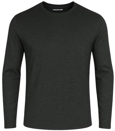 easy casuals Quick-Dry Athletic Long Sleeve T-Shirt: Moisture-Wicking, Stretchable - Lightweight & Durable Performance Wear (UK, Alpha, L, Regular, Regular, Black Space dye)