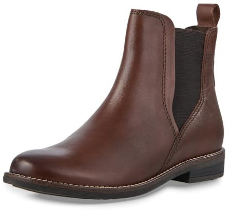 MARCO TOZZI Damen Chelsea Boots aus Leder Elegant, Braun (Chestnut), 40 EU