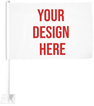 Drapeaux personnalisés 30 x 45 cm - Ajoutez votre propre photo et texte - Drapeau personnalisé en polyester pour voiture, camion, bateau - Drapeau de camping - Panneau de cour