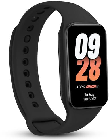 Mi Smart Band 8 Active - Écran LCD 1,47'', Trackers d'activité, 50+Modes d’Exercices, Montre connectée Femme/Hommes, Surveillance du Sommeil, Suivi SpO2, 14 Jours d’autonomie, Étanchéité 5ATM, Noir
