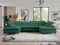 MKS MEBLE Sofa U, Wohnlandschaft U-Form, Ecksofa mit Schlaffunktion und Bettkasten, Schlafsofa mit Bettkasten, Couch mit Verstellbare Kopfstützen - Pedro U - Türkis Struktur