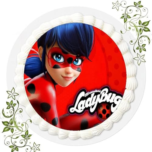 FONDANT Tortenbild, Zuckerbild mit Motiv, Essbares Foto für Torten, Tortenbild, Tortenaufleger Ø 20cm FONDANT Kompatibel mit Miraculous Nr. 48