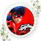 FONDANT Tortenbild, Zuckerbild mit Motiv, Essbares Foto für Torten, Tortenbild, Tortenaufleger Ø 20cm FONDANT Kompatibel mit Miraculous Nr. 48