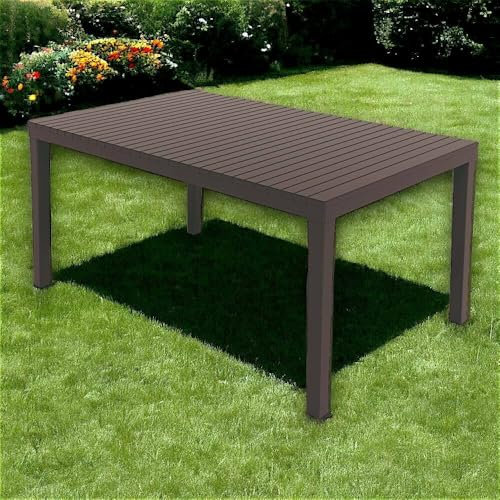 Dmora - Außentisch Maratea, rechteckiges Esszimmerregal, Mehrzweck-Gartentisch, 100% Made in Italy, 150 x 90 x 72 cm, Anthrazit