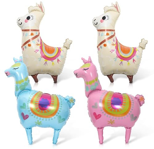 4 Pezzi Palloncini Alpaca Gigante, XXL Lama Balloons, Grandi Palloncini Compleanno Alpaca, Lama Palloncini in Lamina per Feste di Compleanno Bambini Cerimonia Nuziale