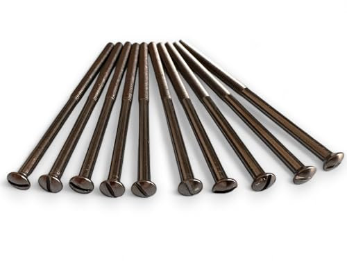 Generic 10 Pack M3.5 Black Nickel Electrical Screws - 75mm Long Flat Head Half Threaded Bolt for Sockets, Plugs, Switches, Fixings