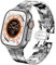 DEALELE Strap Compatible with Apple Watch 49mm 45mm 44mm 42mm, Thin Iron Man Stainless Steel Metal Replacement Bands for iWatch Series 9/8 / 7/6 / 5/4 / 3 / SE/Ultra Women Men, Titanium