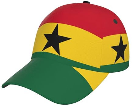 Outdoor-Kappe mit Flagge von Ghana, weiche Kappe, klassische Trucker-Mütze, Schwarz, Einheitsgr��e