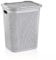 52L,50L,43L & 9L Plastic Slim Lid Bin Laundry Basket Clothes Washing Hamper Organiser Storage Container (50 Litre Knit Design Ice Grey)