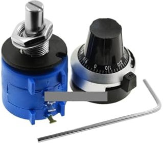 Potentiometer 1Set 3590S Precision Multiturn (1PCS Potentiometer 10 Ring Adjustable Resistor+1PCS Turns Counting Dial Rotary 6.35mm Knob)(200 Ohm)