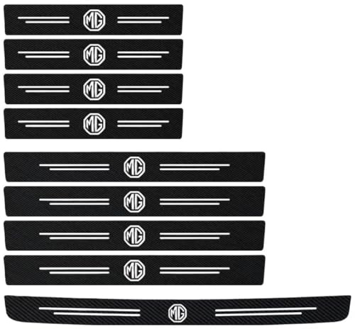 DLXYZML Car Door Sill Protector for MG ZS EV 2021-2024,Carbon Fiber Sill Scuff Cover Panel Car Sill Protectors Strips Welcome Pedal Protector Cover Scratch Resistant Car Parts,9pcs