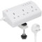 Desk Power Socket with USB Slots, HAFINO PD 20W Fast Charging Power Station, 3M White Extension Lead with Removable Clamp, Desktop Power Strip for Home Office