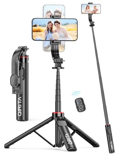 130CM Tripode para Movil con Control Remoto Desmontable para Teléfono Móvil, Extensible 3 en 1 Selfie Stick de Aluminio para iPhone y Android, Vlogueo, Transmisión, TikTok, Youtube