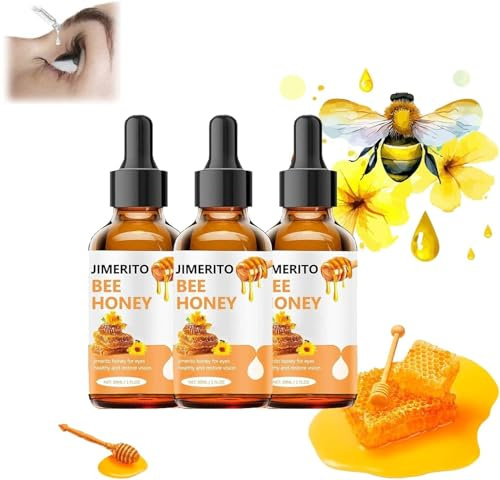 Jimerito Honig für Augen, Jimerito Bienenhonig, Augentropfen, Jimerito Bienenhonig für Augen, stechlose Bienenhonig-Augentropfen, lindert Ermüdung und Trockenheit, für Augengesundheit, Sehkraft