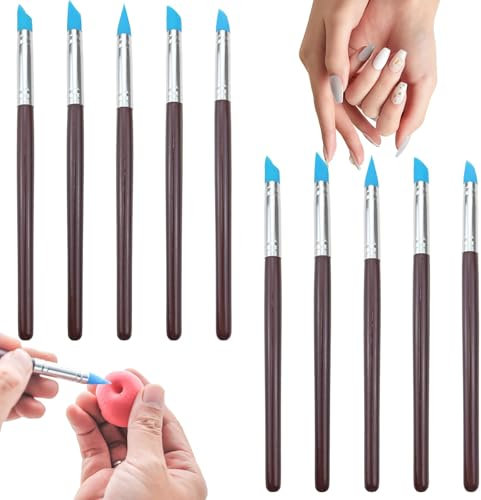 10 PACK Silicone Paint Brush, Silicon Color Shapers Brushes, Clay Color Sculpting Shapers, Brushes for Clay Sculpting Tools, Flexible Clay Sculpture Tools, for Painting, Masking Fluid, Clay Molding
