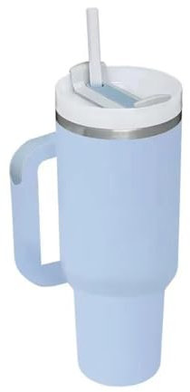 Taza Con Pajita,Taza Termo Personalizada Vaso personalizado con tapa con asa, paja, botella de agua de acero inoxidable de 40oz, termo al vacío, taza de café for coche de viaje(40oz Custom Name,Light