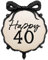 Folienballon „Happy 40“ – Edle Geburtstagsdeko in Schwarz-Weiß – 57,5 x 56 cm – Hochwertiger Helium- und süße Luftballon für stilvolle Feiern – Wiederverwendbar und langlebig