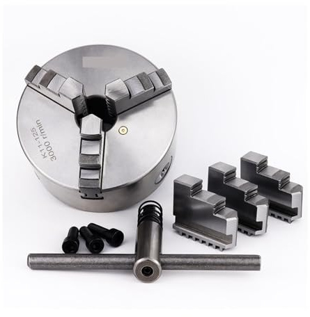 Drehfutter K11-125/130/160/200/250 (4,92/5,12/6,3/7,87/9,84 ft) 3-Backen-Drehbank-Handspannfutter mit selbstzentrierendem Spannfutter for mechanische Drehmaschinen zur Holzbearbeitung(K11-125)
