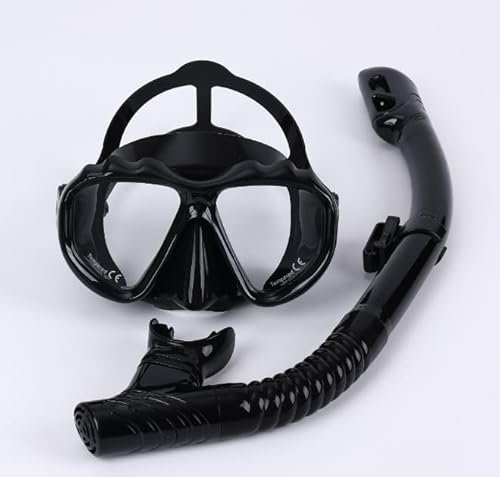 Aceshop Snorkel Set Adults,Dry Top Snorkel Mask Adult Scuba Diving Mask Goggles with Carry Bag Anti-Fog Tempered Glass, Anti-Leak Snorkeling Gear Anti-Fog Tempered Glass for Diving Snorkeling Swimming