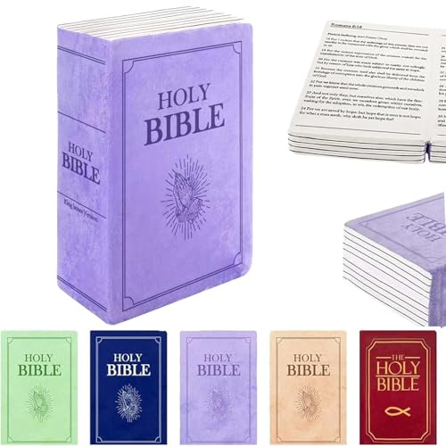 Qiamia Bible Pillow Book Plush That Opens, Bible Pillow, Adults Christian Gifts, Book Shape, Openable (Purple)