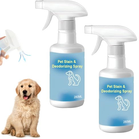 Pet Odor Eliminator Spray, 2025 Upgrade Extreme Pet Stain and Odour Remover, Pet Carpet Cleaner, Pet Odour Eliminator Cleans Dog & Cat Smells, Carpet, Bins, Litter Trays Pet Deodoriser (2)