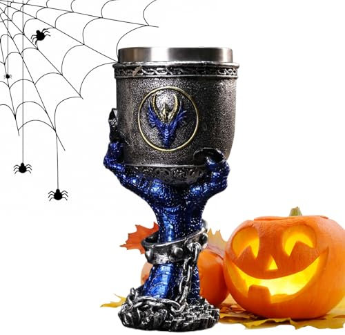 Nudorpn Gobelet gothique pour vin - Verre à pied rétro 3D en forme de griffe de dragon pour bière - Gobelet antique polyvalent pour lui