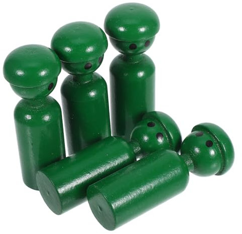 HOMOCONO 5stücke Farbige Holzsteckpuppen Für Kleinkinder Pädagogische Steckfiguren Lernspielzeug Für Vorschule Spielzeug Aus Holz Rollenspielzubehör
