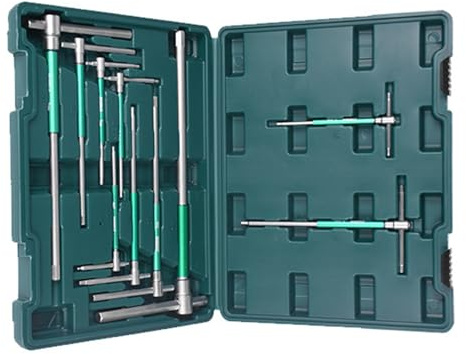 ZEPFJHE Juego de llaves hexagonales de acero, 10 piezas, en forma de L, doble función, equipo de construcción y montaje de muebles, llave en T de doble extremo