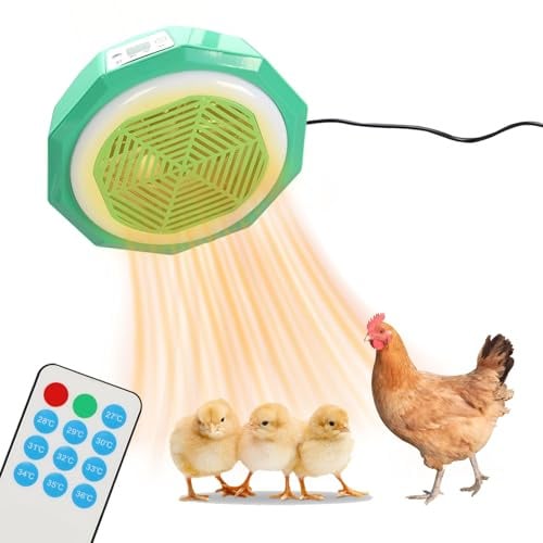 GAESHOW Wärmeplatte Küken, 500 Watt Wärmelampe Hühnerstall, Heizfläche bis zu 3 M, Hühnerstall Heizung 27-36 ℃ Intelligente Thermostat für Tierheizung, Hühner