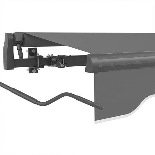 paramondo Gelenkarmmarkise Basic 2000 Markise Sonnenschutz Sichtschutz für Balkon & Terrasse, Vollständig zusammengebaut, 350 x 250 cm (Breite x Ausfall), Gestell: anthrazit/Stoff: Uni, anthrazit