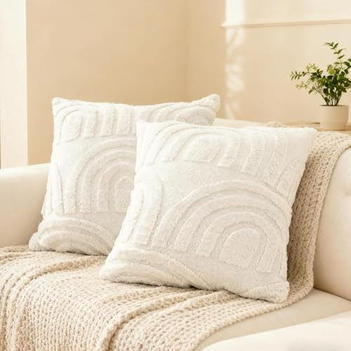2er Set Kissenbezug Kordsamt,40x40 cm Kissenhülle Boho Regenbogen,Kissenhülle Wohnzimmer Deko,Zierkissenbezug Dekokissen,Kordsamt Stickerei Kissenbezüge,für Sofa Sessel Zuhause Schlafzimmer