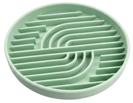 Silicone Slow Feeder Dog Bowl with Suction Cup - Anti Choking Puzzle Bowl for Small to Medium Dogs and Cats, Eco-Friendly Pet Enrichment Bowl for Wet and Dry Food