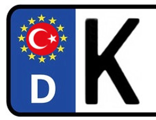 Werbetechnik Sotirios Papoutsis 2X Kennzeichen Aufkleber TÜRKEI Nummernschild Sticker (ca.2 cm)