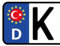 Werbetechnik Sotirios Papoutsis 2X Kennzeichen Aufkleber TÜRKEI Nummernschild Sticker (ca.2 cm)