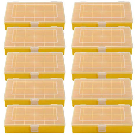 10er-Set Sortimentskasten 12 Fächer gelb Werkstatt Box Sortimentskiste