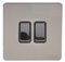 Schneider Electric Ultimate Screwless Flat Plate - Double Rocker 2 Way Light Switch, Single Pole, 16AX, GU1422BBN, Black Nickel with Black Insert