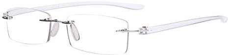 Eyekepper Leser Kleine Linse Randlos Lesebrille Männer Frauen(Transparent Buegel)+1.75