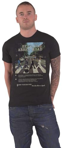 The Beatles 'Abbey Road 8 Track' T-Shirt (Medium) Black