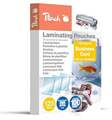 Peach Laminierfolien 60x90mm Business Card - 125 mic - 100 pouches - glänzend - kompatibel mit Laminiergeräten aller Markenhersteller - PP525-08